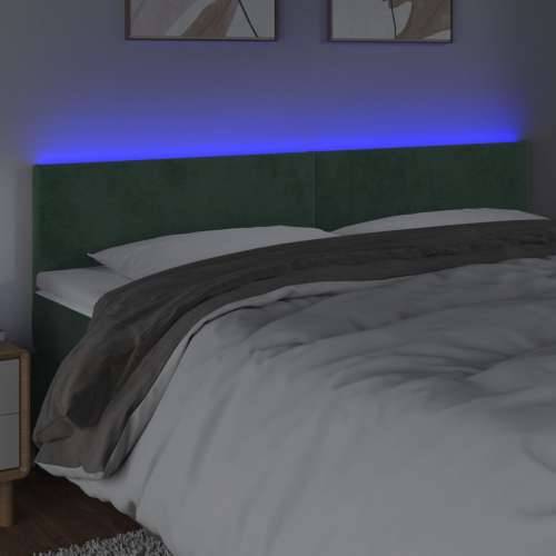LED uzglavlje tamnozeleno 160x5x78/88 cm baršunasto - Tamnozelena 160 x 5 x 78/88 cm 1 Cijena