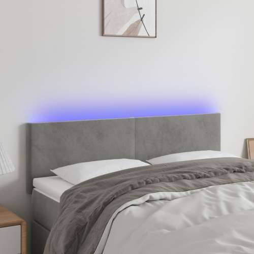 LED uzglavlje svjetlosivo 144x5x78/88 cm baršunasto - Svjetlosiva 144 x 5 x 78/88 cm 1 Cijena