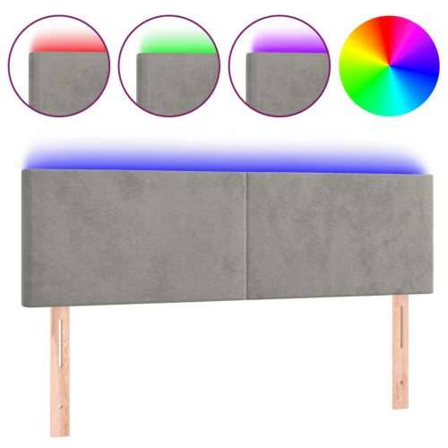 LED uzglavlje svjetlosivo 144x5x78/88 cm baršunasto - Svjetlosiva 144 x 5 x 78/88 cm 1 Cijena