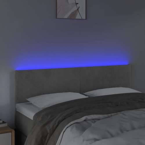 LED uzglavlje svjetlosivo 144x5x78/88 cm baršunasto - Svjetlosiva 144 x 5 x 78/88 cm 1 Cijena