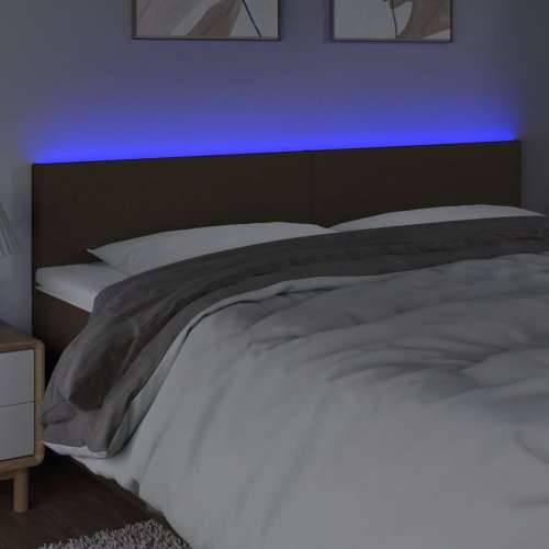 LED uzglavlje tamnosmeđe 200x5x78/88 cm od tkanine - Tamno smeđa 200 x 5 x 78/88 cm 1 Cijena