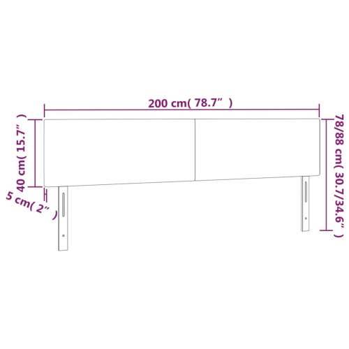 LED uzglavlje tamnosmeđe 200x5x78/88 cm od tkanine - Tamno smeđa 200 x 5 x 78/88 cm 1 Cijena
