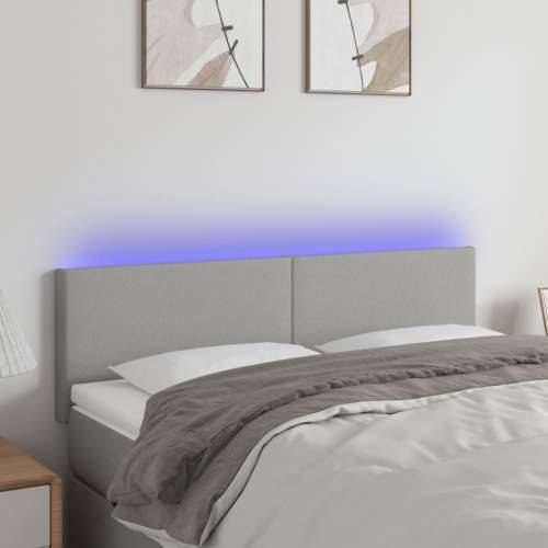LED uzglavlje svjetlosivo 144 x 5 x 78/88 cm od tkanine - Svjetlosiva 144 x 5 x 78/88 cm 1 Cijena