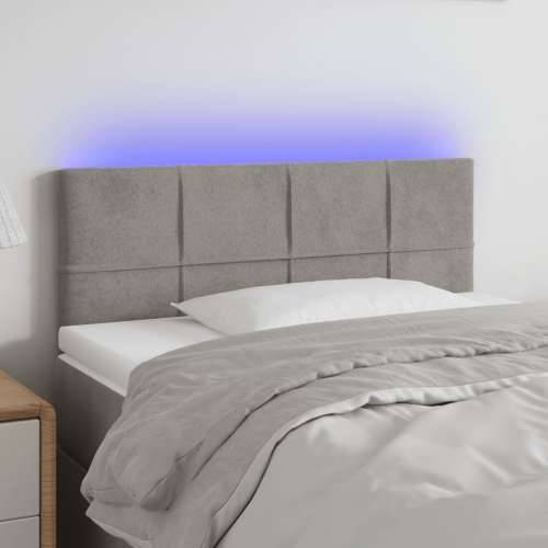 LED uzglavlje svjetlosivo 90x5x78/88 cm baršunasto - Svjetlosiva 90 x 5 x 78/88 cm 1 Cijena