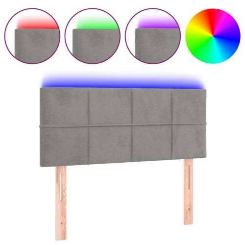 LED uzglavlje svjetlosivo 90x5x78/88 cm baršunasto - Svjetlosiva 90 x 5 x 78/88 cm 1 Cijena