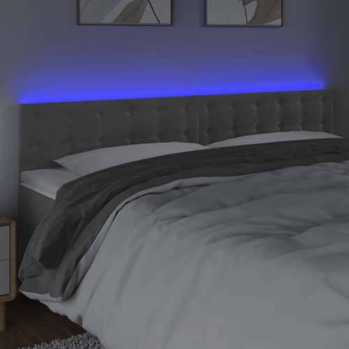 LED uzglavlje svjetlosivo 200x5x78/88 cm baršunasto - Svjetlosiva 200 x 5 x 78/88 cm 1 Cijena