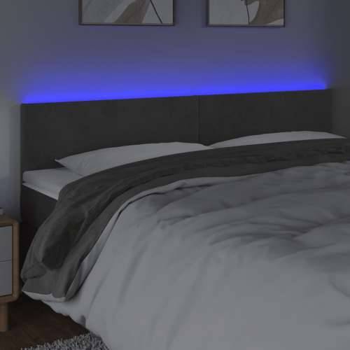 LED uzglavlje tamnosivo 160x5x78/88 cm baršunasto - Tamno siva 160 x 5 x 78/88 cm 1 Cijena