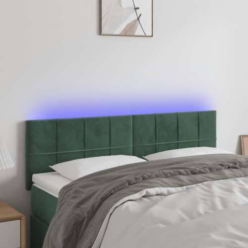 LED uzglavlje tamnozeleno 144x5x78/88 cm baršunasto - Tamnozelena 144 x 5 x 78/88 cm 1 Cijena