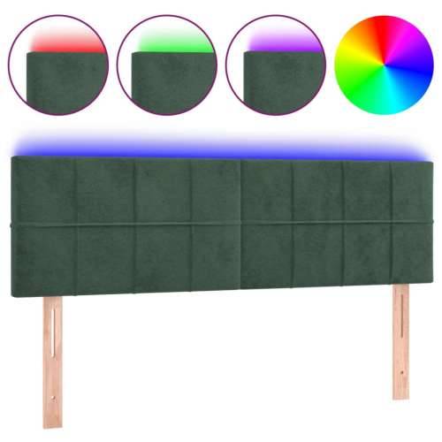 LED uzglavlje tamnozeleno 144x5x78/88 cm baršunasto - Tamnozelena 144 x 5 x 78/88 cm 1 Cijena