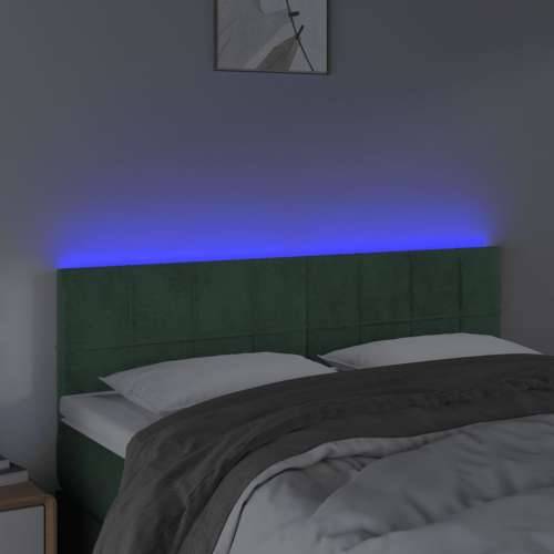 LED uzglavlje tamnozeleno 144x5x78/88 cm baršunasto - Tamnozelena 144 x 5 x 78/88 cm 1 Cijena