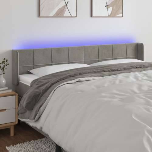 LED uzglavlje svjetlosivo 183x16x78/88 cm baršunasto - Svjetlosiva 183 x 16 x 78/88 cm 1 Cijena
