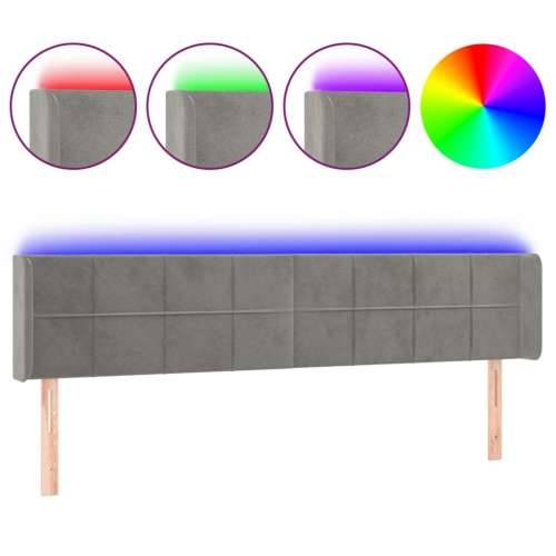 LED uzglavlje svjetlosivo 183x16x78/88 cm baršunasto - Svjetlosiva 183 x 16 x 78/88 cm 1 Cijena