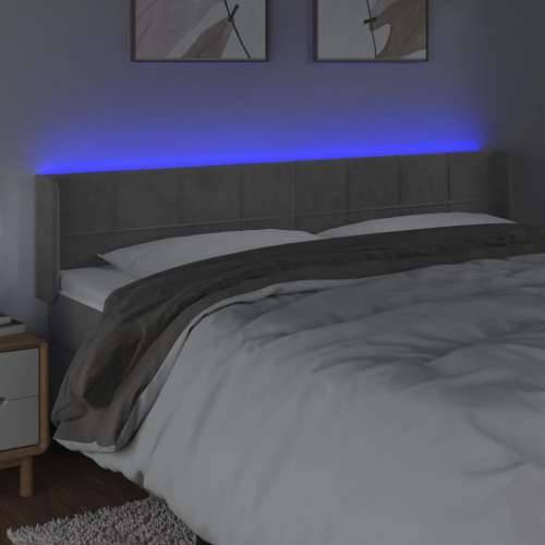 LED uzglavlje svjetlosivo 183x16x78/88 cm baršunasto - Svjetlosiva 183 x 16 x 78/88 cm 1 Cijena
