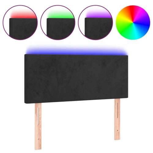LED uzglavlje crno 80 x 5 x 78/88 cm baršunasto - Crna 80 x 5 x 78/88 cm 1 Cijena