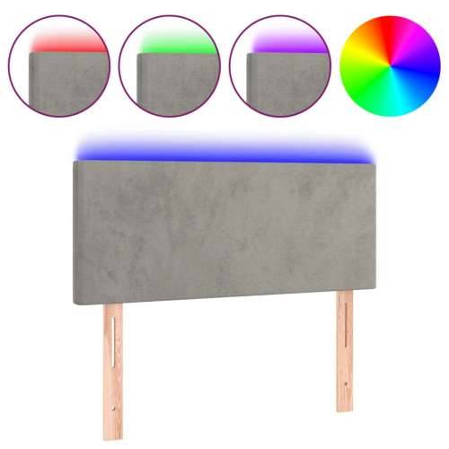 LED uzglavlje svjetlosivo 100x5x78/88 cm baršunasto - Svjetlosiva 100 x 5 x 78/88 cm 1 Cijena