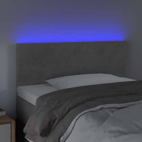 LED uzglavlje svjetlosivo 100x5x78/88 cm baršunasto - Svjetlosiva 100 x 5 x 78/88 cm 1 Cijena