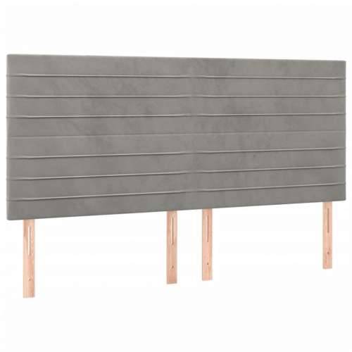 LED uzglavlje svjetlosivo 200x5x118/128 cm baršunasto - Svjetlosiva 200 x 5 x 118/128 cm 1 Cijena