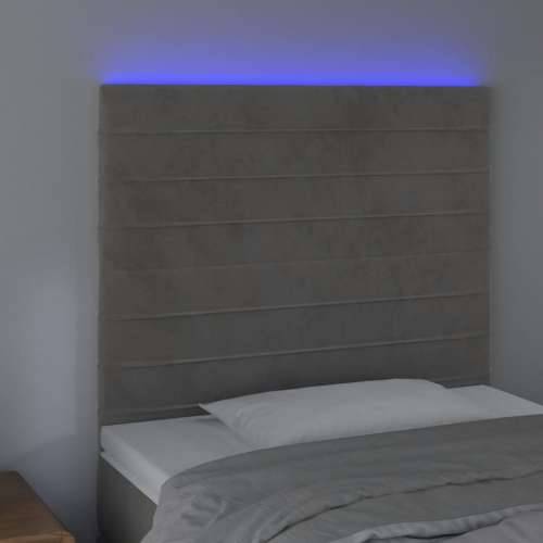 LED uzglavlje svjetlosivo 100x5x118/128 cm baršunasto - Svjetlosiva 100 x 5 x 118/128 cm 1 Cijena