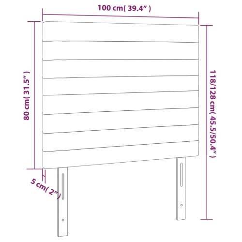 LED uzglavlje svjetlosivo 100x5x118/128 cm baršunasto - Svjetlosiva 100 x 5 x 118/128 cm 1 Cijena