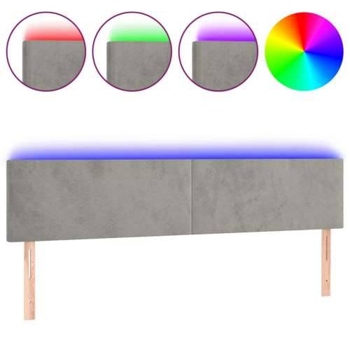 LED uzglavlje svjetlosivo 160x5x78/88 cm baršunasto - Svjetlosiva 160 x 5 x 78/88 cm 1 Cijena