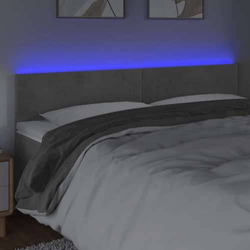 LED uzglavlje svjetlosivo 160x5x78/88 cm baršunasto - Svjetlosiva 160 x 5 x 78/88 cm 1 Cijena
