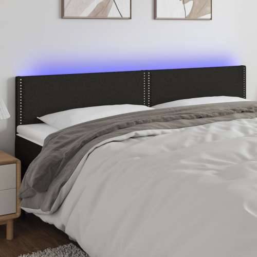 LED uzglavlje crno 200x5x78/88 cm od tkanine - Crna 200 x 5 x 78/88 cm 1 Cijena
