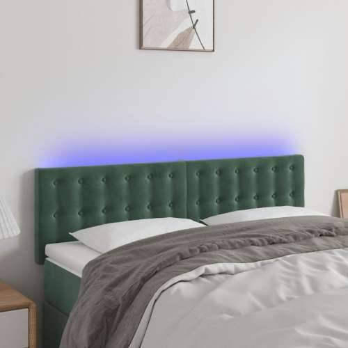 LED uzglavlje tamnozeleno 144x5x78/88 cm baršunasto - Tamnozelena 144 x 5 x 78/88 cm 1 Cijena