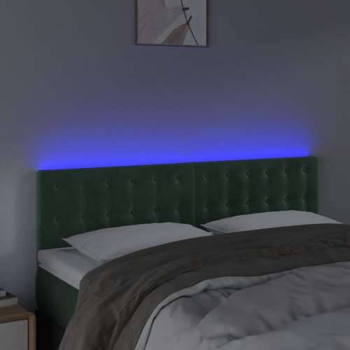 LED uzglavlje tamnozeleno 144x5x78/88 cm baršunasto - Tamnozelena 144 x 5 x 78/88 cm 1 Cijena