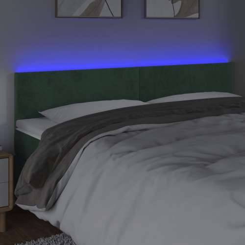 LED uzglavlje tamnozeleno 180x5x78/88 cm baršunasto - Tamnozelena 180 x 5 x 78/88 cm 1 Cijena