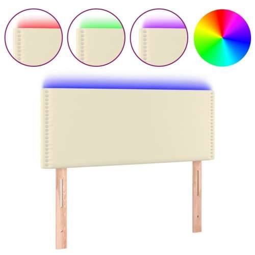 LED uzglavlje krem 100 x 5 x 78/88 cm od umjetne kože - Krema 100 x 5 x 78/88 cm 1 Cijena