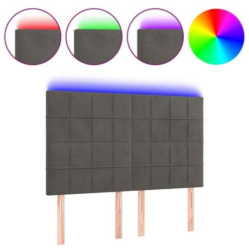 LED uzglavlje tamnosivo 144x5x118/128 cm baršunasto - Tamno siva 144 x 5 x 118/128 cm 1 Cijena
