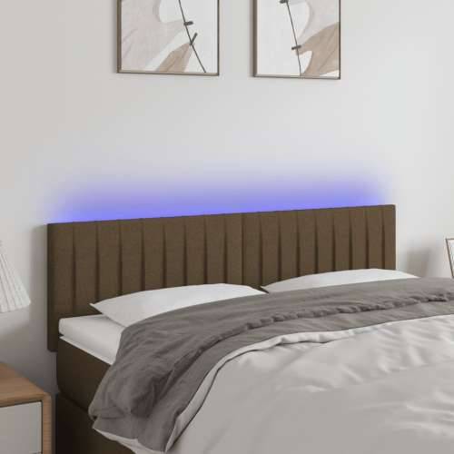 LED uzglavlje tamnosmeđe 144x5x78/88 cm od tkanine - Tamno smeđa 144 x 5 x 78/88 cm 1 Cijena