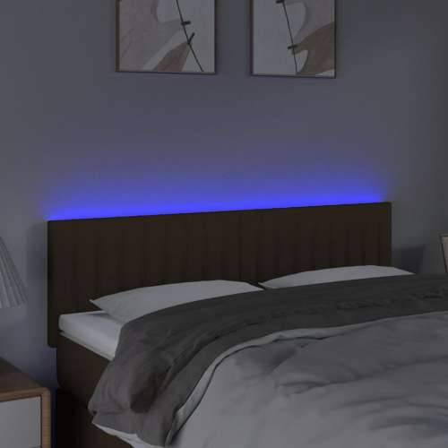 LED uzglavlje tamnosmeđe 144x5x78/88 cm od tkanine - Tamno smeđa 144 x 5 x 78/88 cm 1 Cijena
