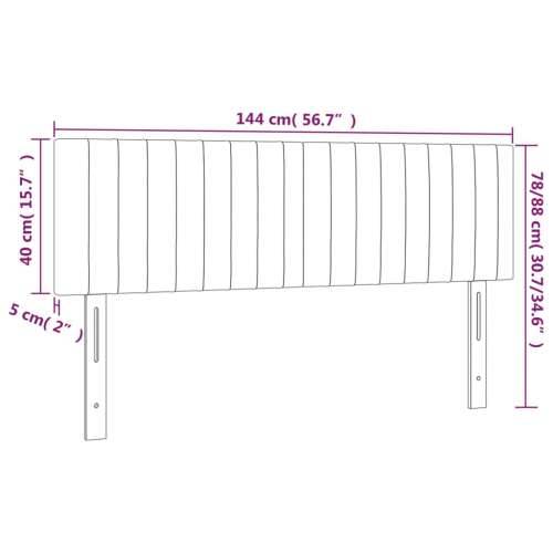 LED uzglavlje tamnosmeđe 144x5x78/88 cm od tkanine - Tamno smeđa 144 x 5 x 78/88 cm 1 Cijena