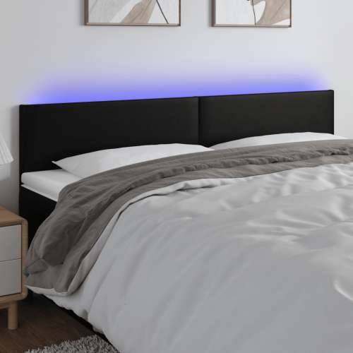 LED uzglavlje crno 200 x 5 x 78/88 cm od umjetne kože - Crna 200 x 5 x 78/88 cm 1 Cijena