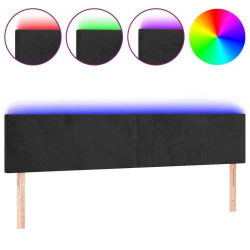 LED uzglavlje crno 180x5x78/88 cm baršunasto - Crna 180 x 5 x 78/88 cm 1 Cijena