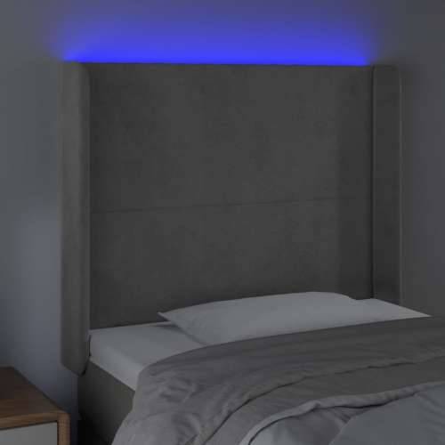 LED uzglavlje svjetlosivo 93 x 16 x 118/128 cm baršunasto - Svjetlosiva 93 x 16 x 118/128 cm 1 Cijena