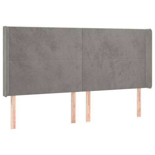 LED uzglavlje svjetlosivo 183 x 16 x 118/128 cm baršunasto - Svjetlosiva 183 x 16 x 118/128 cm 1 Cijena