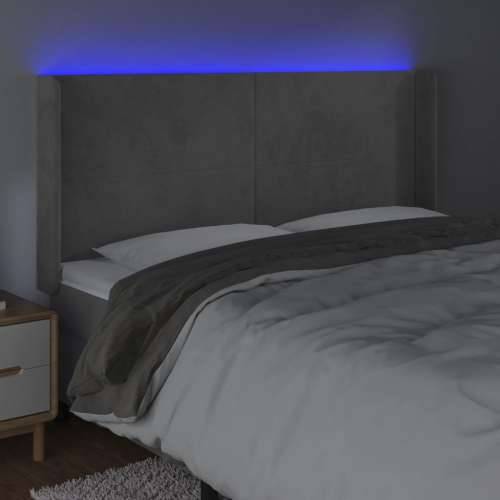 LED uzglavlje svjetlosivo 183 x 16 x 118/128 cm baršunasto - Svjetlosiva 183 x 16 x 118/128 cm 1 Cijena