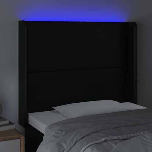 LED uzglavlje crno 83x16x118/128 cm od umjetne kože - Crna 83 x 16 x 118/128 cm 1 Cijena