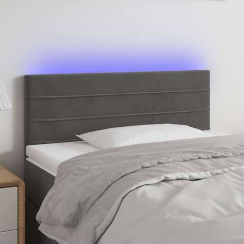 LED uzglavlje tamnosivo 90x5x78/88 cm baršunasto - Tamno siva 90 x 5 x 78/88 cm 1 Cijena