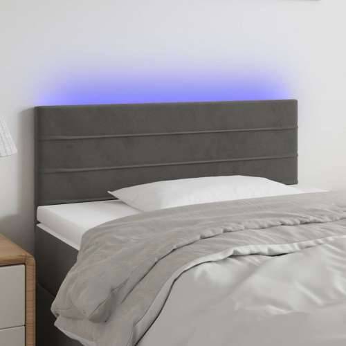 LED uzglavlje tamnosivo 100x5x78/88 cm baršunasto - Tamno siva 100 x 5 x 78/88 cm 1 Cijena