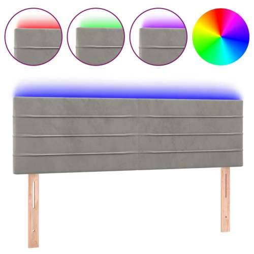 LED uzglavlje svjetlosivo 144x5x78/88 cm baršunasto - Svjetlosiva 144 x 5 x 78/88 cm 1 Cijena