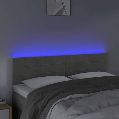 LED uzglavlje svjetlosivo 144x5x78/88 cm baršunasto - Svjetlosiva 144 x 5 x 78/88 cm 1 Cijena