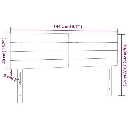 LED uzglavlje svjetlosivo 144x5x78/88 cm baršunasto - Svjetlosiva 144 x 5 x 78/88 cm 1 Cijena