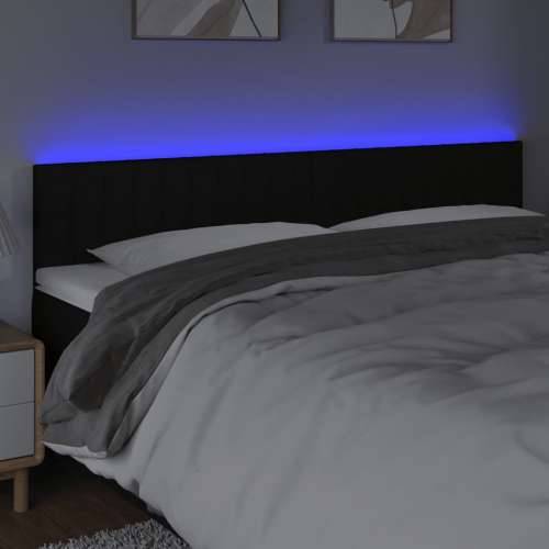 LED uzglavlje crno 160x5x78/88 cm od tkanine - Crna 160 x 5 x 78/88 cm 1 Cijena