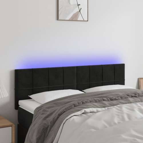 LED uzglavlje crno 144x5x78/88 cm baršunasto - Crna 144 x 5 x 78/88 cm 1 Cijena