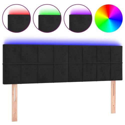 LED uzglavlje crno 144x5x78/88 cm baršunasto - Crna 144 x 5 x 78/88 cm 1 Cijena