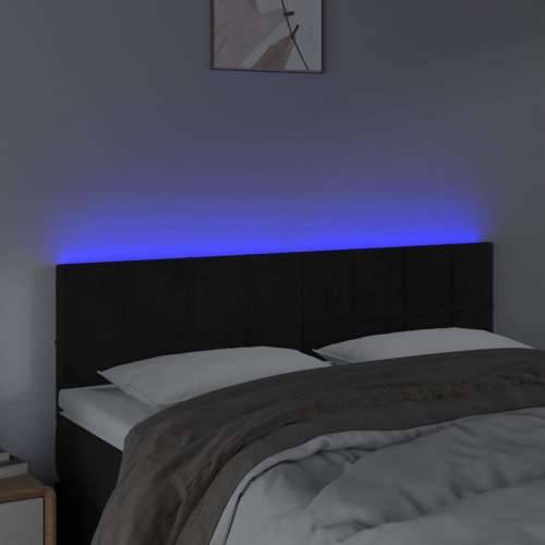 LED uzglavlje crno 144x5x78/88 cm baršunasto - Crna 144 x 5 x 78/88 cm 1 Cijena