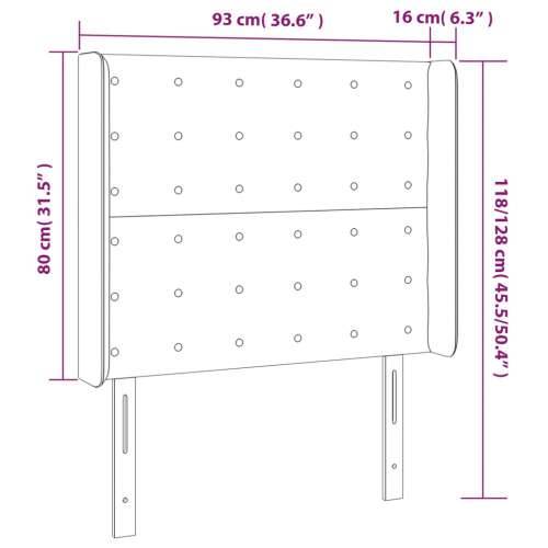 LED uzglavlje tamnosivo 93x16x118/128 cm baršunasto - Tamno siva 93 x 16 x 118/128 cm 1 Cijena